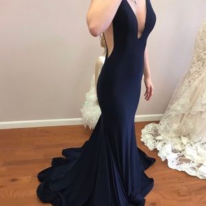 Jovani Navy Blue Prom Dress